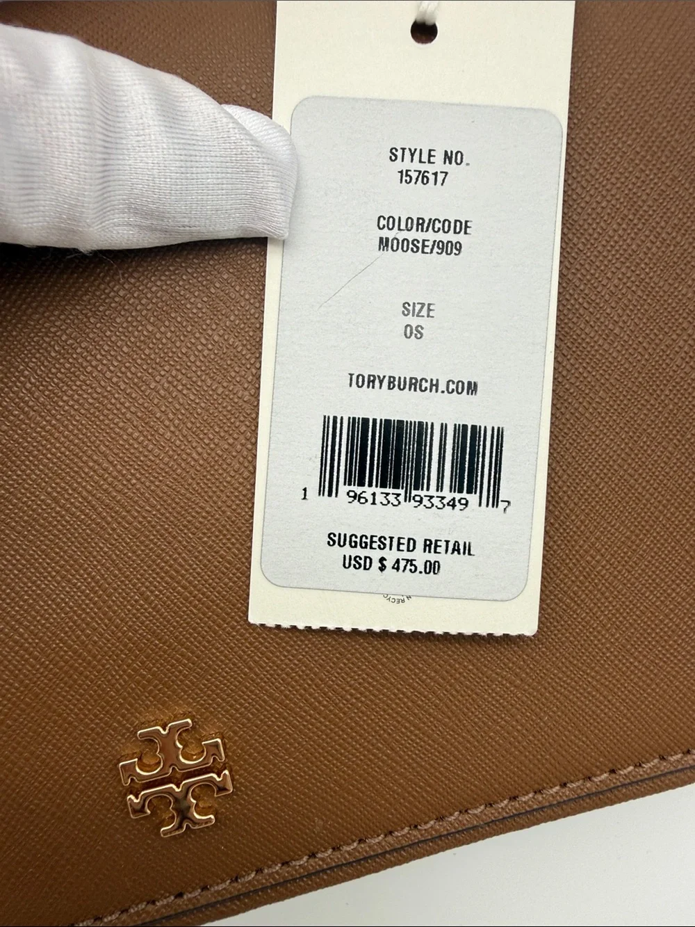 Tory Burch Leather Convertible Crossbody Shoulder Bag Moose
